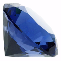 Namaak/nep edelstenen   diamant   donkerblauw   5 cm   van glas