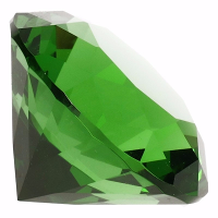 Namaak/nep edelstenen   diamant   groen   5 cm   van glas