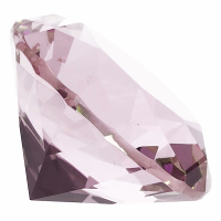 Namaak/nep edelstenen   diamant   lichtroze   5 cm   van glas