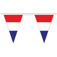 Nederland Vlaggetjes vlaggenlijn slinger   2000 cm   polyester   binnen/buiten   versiering