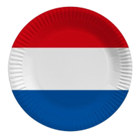 Nederland wegwerp bordjes   10x stuks   Holland/ Koningsdag versiering   D23 cm   papier