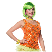 Merkloos Neon oranje dames hemd
