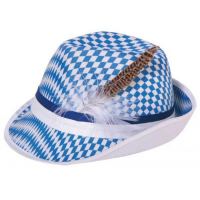 Oktoberfest   Blauw/wit Beieren hoedje verkleedaccessoire voor volwassenen