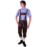 Oktoberfest   Bruine Tiroler lange lederhosen verkleed kostuum voor heren