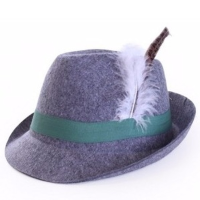 Oktoberfest   Grijs Tiroler hoedje Anton verkleedaccessoire voor volwassenen