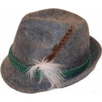 Oktoberfest   Grijs Tiroler hoedje verkleedaccessoire voor volwassenen