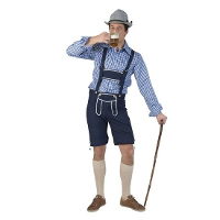 Oktoberfest lederhose broek   blauw   Tiroler carnaval kleding   heren