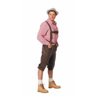 Oktoberfest   Luxe lange bruine Tiroler lederhosen verkleed kostuum voor heren