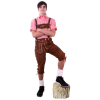 Oktoberfest   Luxe lederen bruine Tiroler lederhosen verkleed kostuum heren