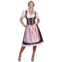 Oktoberfest   Tiroler Dirndl bruin en roze