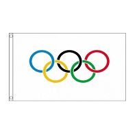 Olympische spelen vlag   90 x 150 cm   polyester   binnen/buiten