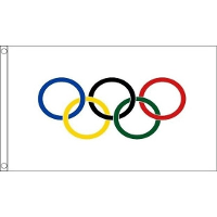 Olympische spelen vlag   90 x 60 cm   polyester   versiering