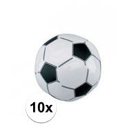 Opblaasbare voetbal strandbal   10x   30 cm   kunststof   speelgoed