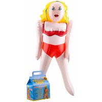 Opblaasbare vriendin/vrouw in cadeauverpakking   100 cm   fun cadeau artikelen