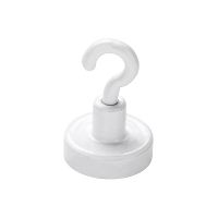 Ophanghaak met magneet   wit   16 mm   max 1.5 Kg draagkracht