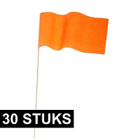 Oranje papieren zwaaivlaggetjes/handvlaggetjes   30x   12 x 23 cm   Holland/Koningsdag