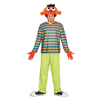 Oranje pop Ernie verkleed kostuum   volwassenen   one size   kinder helden van tv