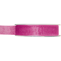 Organza sierlint   fuchsia roze   15 mm x 20 meter   Hobby decoratie lint   Cadeaulint