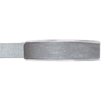Organza sierlint   zilvergrijs   15 mm x 20 meter   Hobby decoratie lint   Cadeaulint