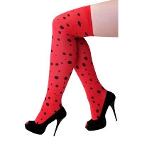Overknee kousen lieveheersbeestje   rood   dames   carnaval   dierenpak