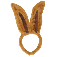 Paashaas / konijn diadeem met oren   bruin   Verkleed accessoires oortjes
