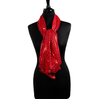 Pailletten sjaal   Rood   Disco   Glitter   Rooden Toppers Dames verkleed/carnaval accessoires