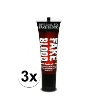 Paint Glow Nep bloed   3x   schmink/make up tube   11 ml   Halloween/Horror