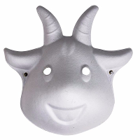 Papier mache masker   geit   DIY schilderen   22 x 24 cm   maskers maken