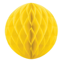 Papieren kerstballen   geel   10 cm   kerstversiering