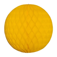 Papieren kerstballen   goudgeel   10 cm   kerstversiering