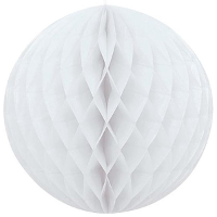 Papieren kerstballen   wit   10 cm   kerstversiering