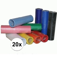 Papieren Serpentines voordeel pakket   20x stuks   in diverse kleuren   werpen   400 cm per rol