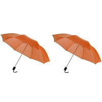 Paraplu Opvouwbaar   2x   klein   oranje   polyester   35 x D93 cm   compact model