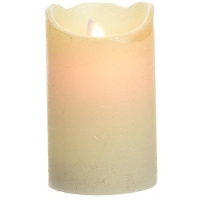 Merkloos Parel witte LED kaarsen/stompkaarsen 12 cm flakkerend