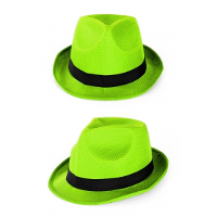 Party feest gleufhoedje   groen   verkleed trilby hoed   kleuren/maffia/gangster thema feest