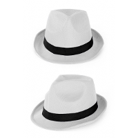 Party feest gleufhoedje   wit   verkleed trilby hoed   kleuren/maffia/gangster thema feest