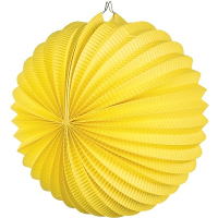 Party lampion van papier   ronde vorm   geel   dia 22 cm   versiering   niet brandvertragend