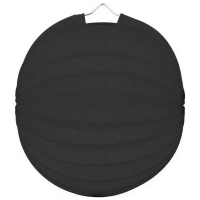 Party lampion van papier   ronde vorm   zwart   dia 22 cm   versiering   niet brandvertragend