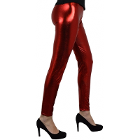 Merkloos Party legging metallic rood