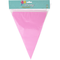 Party Vlaggenlijn   binnen/buiten   plastic   lichtroze   600 cm   25 vlaggetjes