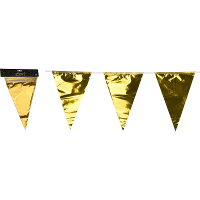 Party Vlaggenlijn   binnen/buiten   plastic   metallic goud   6 m   25 vlaggetjes