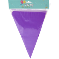 Party Vlaggenlijn   binnen/buiten   plastic   paars   600 cm   25 vlaggetjes