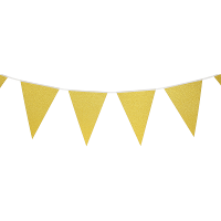 Party Vlaggenlijn   binnen   papier   glitter goud   6 m   25 vlaggetjes