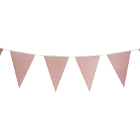 Party Vlaggenlijn   binnen   papier   rose goud   6 m   25 vlaggetjes