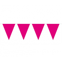 Party Vlaggenlijn puntvlaggetjes   kunststof   fuchsia   10 meter   Slinger   versiering
