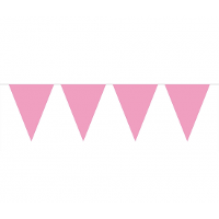 Party Vlaggenlijn puntvlaggetjes   kunststof   roze   10 meter   Slinger   versiering