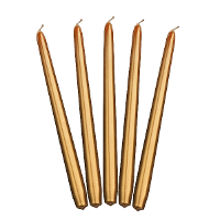 Partydeco Dinerkaarsen   licht goud   10x stuks   24 cm   5 Branduren   Kandelaar kaarsen