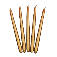 Partydeco Dinerkaarsen   metallic goud   10x stuks   24 cm   5 Branduren   Kandelaar kaarsen