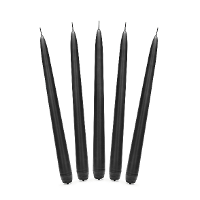Partydeco Dinerkaarsen   zwart   10x stuks   24 cm   5 Branduren   Kandelaar kaarsen