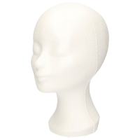 Paspop display etalage hoofd/mannequin   1x   30 cm   piepschuim   wit   voor hoeden/pruiken/accesso